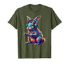 Rabbit Gaming Animal Video Games Funny Rabbit T-Shirt in Olive Green