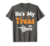 She's My Trick He's My Treat Halloween Couple Tees He's My Treat Skeleton Couples Matching Couple Halloween T-Shirt -