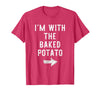 Im With The Baked Potato Halloween Costume I’m with The Baked Potato Funny Halloween Couple Costume T-Shirt - Red Heather