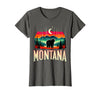 Grizzly Bear Mountain Forrest Nature Montana Grizzly Bear Mountain T-Shirt - Asphalt Grey