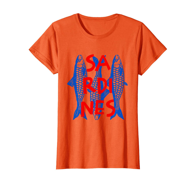 Vintage Sardine Tinned Fish Summer Tee Sardines Tinned Fish Retro Graphic for Men Women T-Shirt - Orange