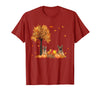 Funny German Shepherd Thanksgiving Halloween German Shepherd Autumn Leaf Fall Dog Thanksgiving Halloween T-Shirt - Cranberry