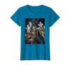 Funny Halloween Animals Selfies Clothing Funny Squirrel Selfie with Ghosts Haunted Forest Halloween T-Shirt - Sapphire Blue