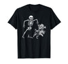 Funny Yorkie Halloween Dog Meme Shirts Funny Yorkie with Skeleton Bone Halloween Dog Lover T-Shirt - Black