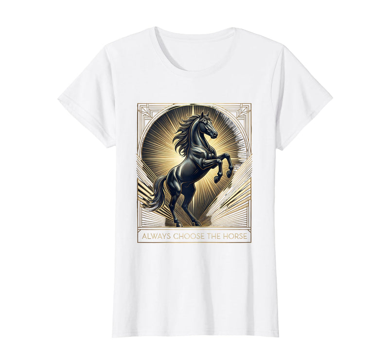 Mademark Always Choose The Horse Women's Equestrian Design T-Shirt - White