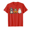Funny Retro Hedgehog Halloween Witch Spooky Ghost Hedgehog Lover Pumpkin Halloween T-Shirt - Red