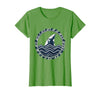 Mademark Shark Fin Ocean Wave Hawaiian Graphic Tee T-Shirt - Grass Green