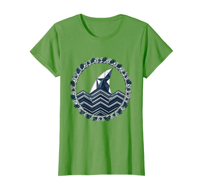 Shark Fin Ocean Wave Hawaiian Graphic Tee T-Shirt