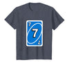UNO Halloween Blue 7" Card T-Shirt - Heather Blue