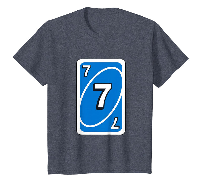 UNO Halloween Blue 7" Card T-Shirt - Heather Blue