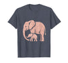 Mademark Mama Elephant Trunk Wrapped Around Baby T-Shirt - Men - Heather Blue