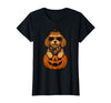Funny Retro Maltipoo mom Halloween Spooky Cavapoo Pumpkin Halloween Doodle Dog Lover T-Shirt - Black