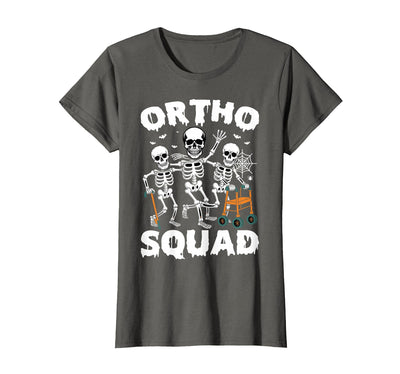 Ortho Squad Halloween Gifts Co. Ortho Squad Skeleton RN Orthopedic Nurse Halloween T-Shirt