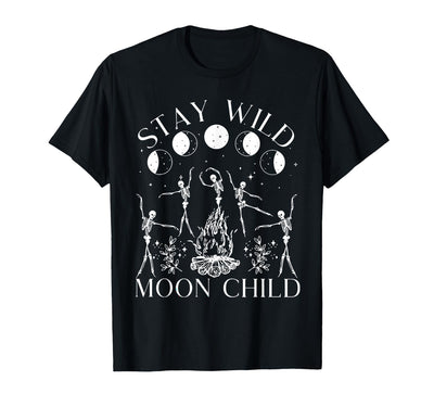 Funny Stay Wild Moon Child Tee Shirt Stay Wild Moon Child Funny Skeleton Dancing Halloween T-Shirt