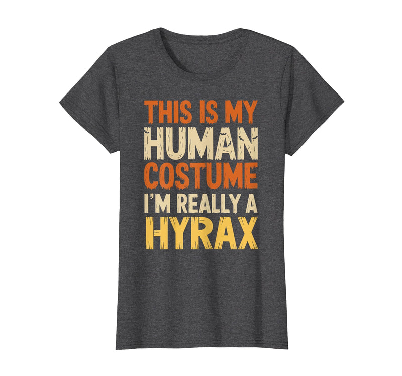 Hyrax Halloween Design This is My Human Costume I'm Really A Hyrax Halloween T-Shirt - Dark Heather Grey