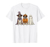 Funny Retro St. Bernard mom Halloween Witch Spooky Ghost Saint Bernard Pumpkin Halloween Dog Lover T-Shirt - White