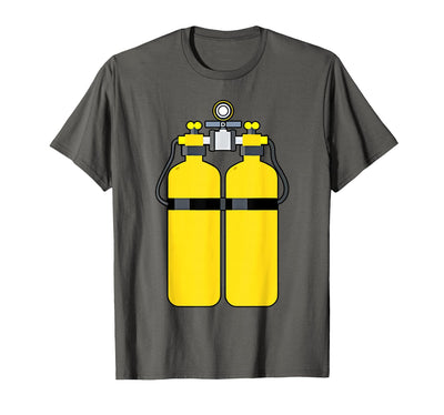Funny Scuba Tank Backprint Halloween Costumes Scuba Diver T-Shirt