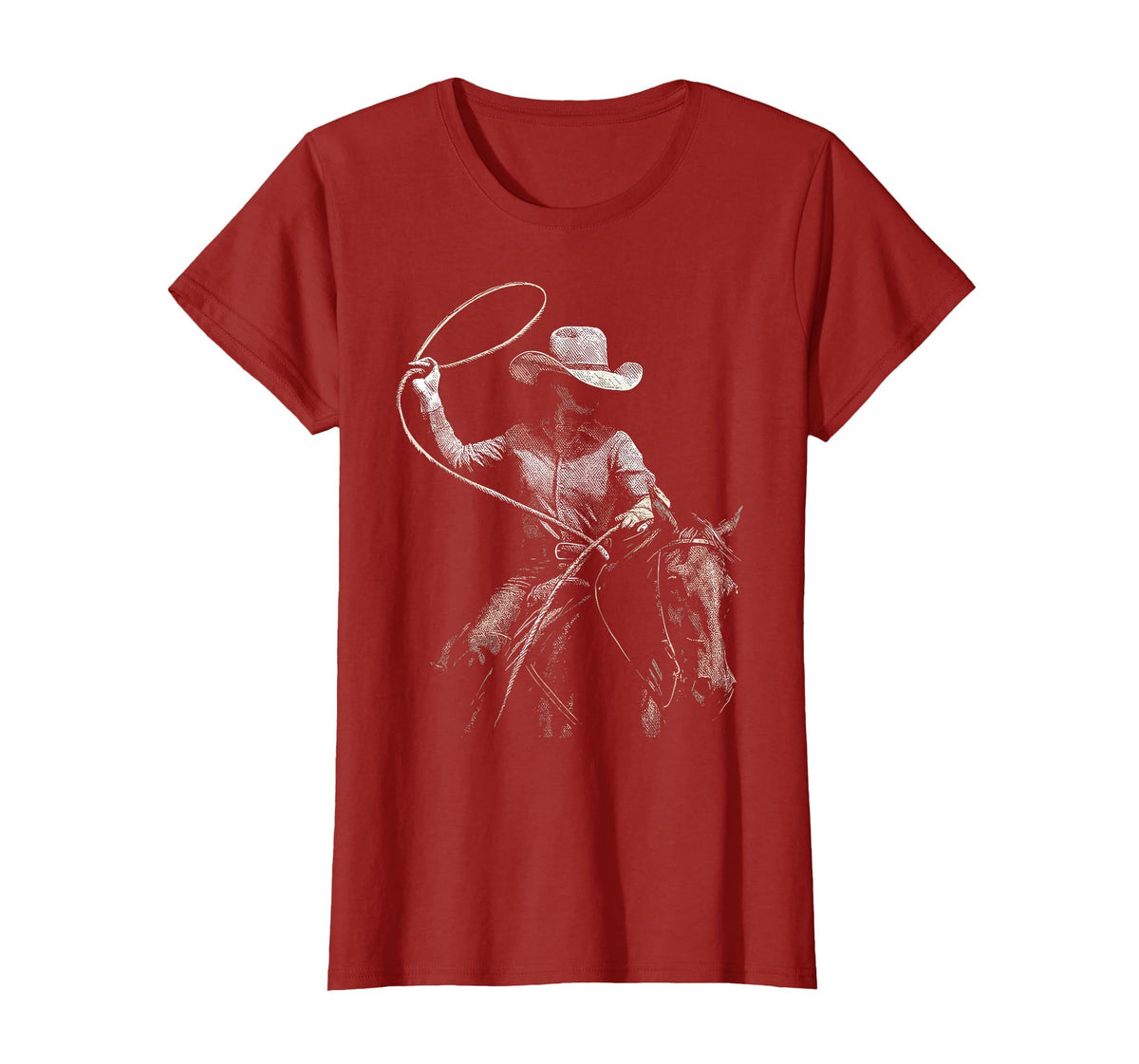 Cowgirl Western Rodeo Rodeo Cowgirl Western Horse T-Shirt - Cranberry Red