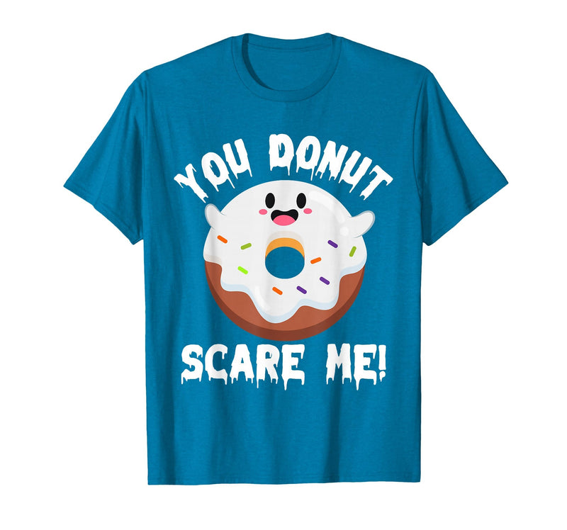 Donut Halloween Shirt Halloween Donut Costume Kids Men Women Doughnut Scare Me T-Shirt - Sapphire Blue