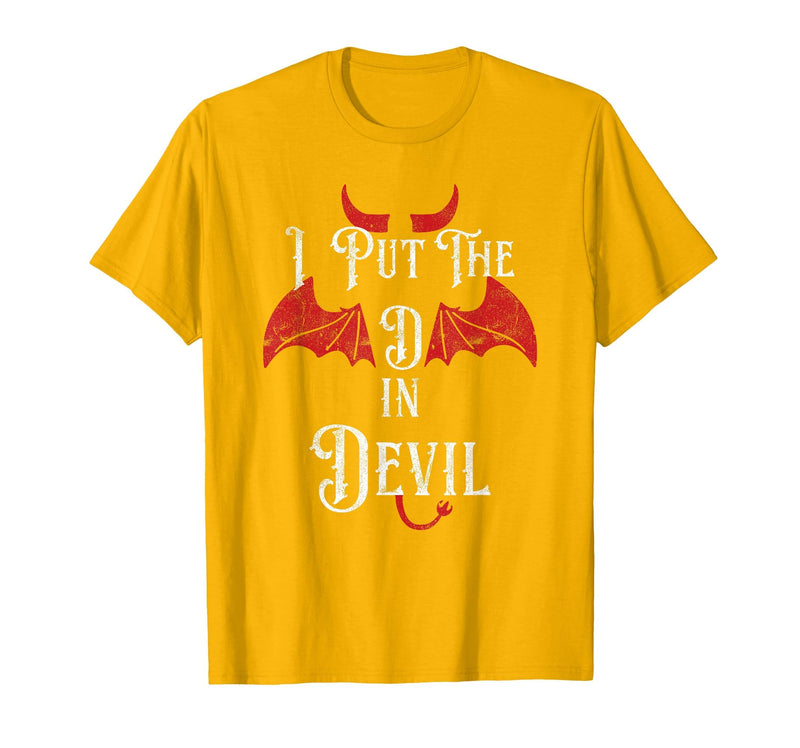 I Put the D in Devil Tees I Put the D in Devil Funny Halloween Matching Couple T-Shirt - Golden Yellow