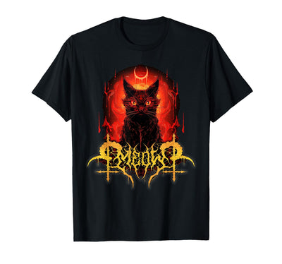 Satanic Cat Satan Devil Cat Meow Black Metal Meow Satanic Cat Black Metal Design T-Shirt