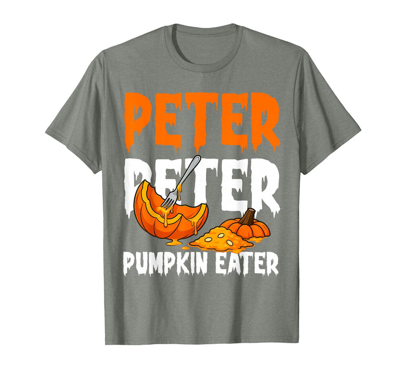 Halloween Matching Couple Shirts Women Men Funny Peter Pumpkin Eater Halloween Costume Men Boyfriend T-Shirt - Olive Heather