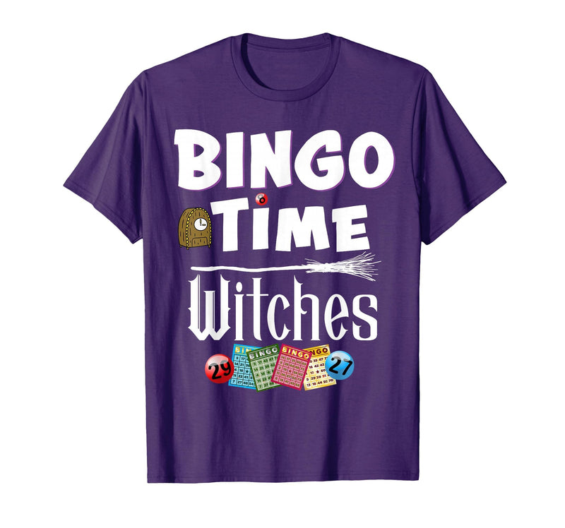 Bingo Time Witches Halloween Bingo Player Novelty Halloween Bingo Time Witches Funny Women Bingo Player T-Shirt - Purple