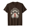 Viking Valhalla Krieger Normanne Runenkreis Götter Berserk Bear Paw Berserk Rune Rune Symbol Viking T-Shirt - Brown