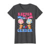 Funny Bear Blue Pink Gender Reveal Men Women Keeper of The Gender Reveal Cute Bear Balloons Pink Or Blue T-Shirt - Dark Heather Grey