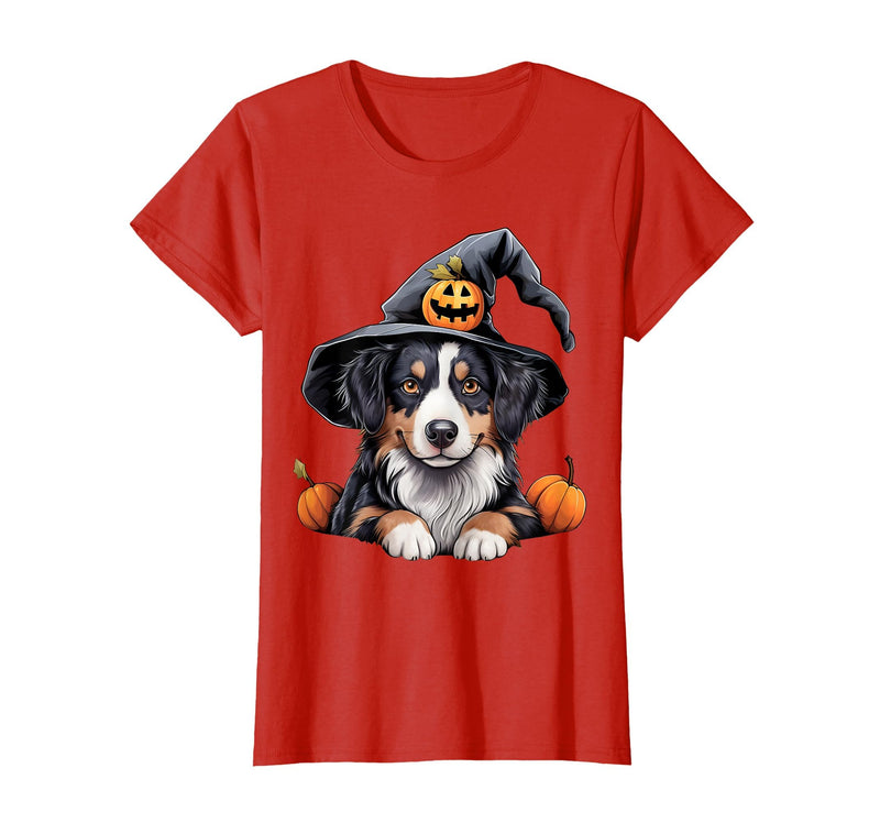 Australian Shepherd Dog Lover Halloween T-Shirts Australian Shepherd Lover - Australian Shepherd Halloween T-Shirt - Red