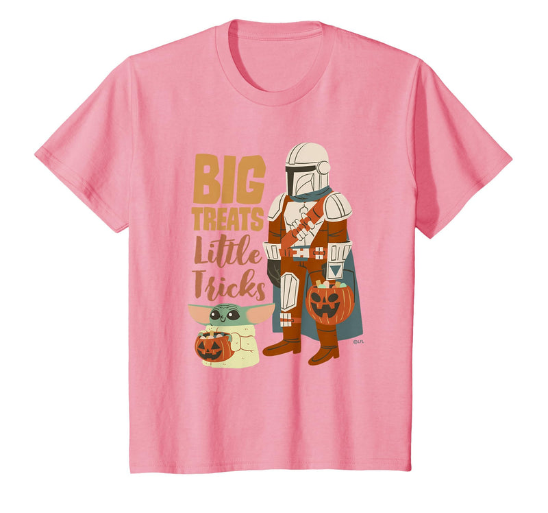 Star Wars Grogu The Mandalorian Halloween Big Treats T-Shirt - Pink