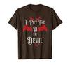 I Put the D in Devil Tees I Put the D in Devil Funny Halloween Matching Couple T-Shirt - Brown