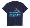 Funny Lazy Halloween Costumes & Halloween Shirts Pretend I'm A Mermaid Lazy Funny Mermaid Halloween Costume T-Shirt - Navy