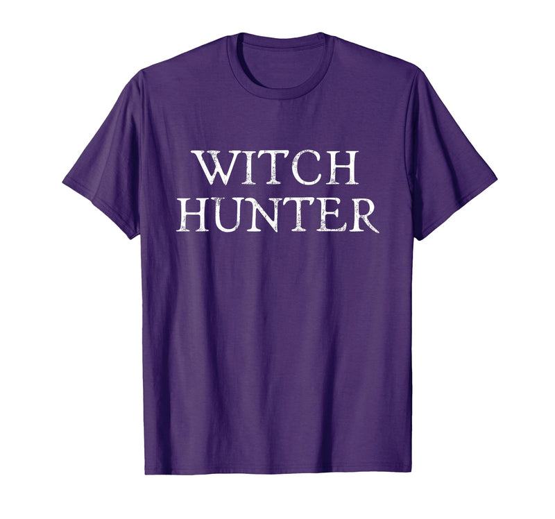 Witch Hunter Halloween Funny Witch Hunter Halloween Costume Easy Lazy T-Shirt - Purple