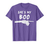 Miftees Matching Halloween Tees She's My Boo Matching Halloween Costume She's My Boo T-Shirt - Purple Heather