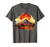 Vintage Style Mount Etna Retro Style Mount Etna T-Shirt - Asphalt Grey