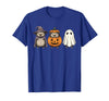 Funny Retro Hedgehog Halloween Witch Spooky Ghost Hedgehog Lover Pumpkin Halloween T-Shirt - Royal Blue
