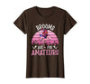 Brooms Are For Amateurs – Halloween Witch Gift Brooms are for Amateurs – Spooky Halloween Flamingo T-Shirt - Brown