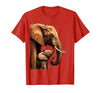 Mademark Mama Elephant Nudging Baby With Trunk Illustration T-Shirt - Men - Red