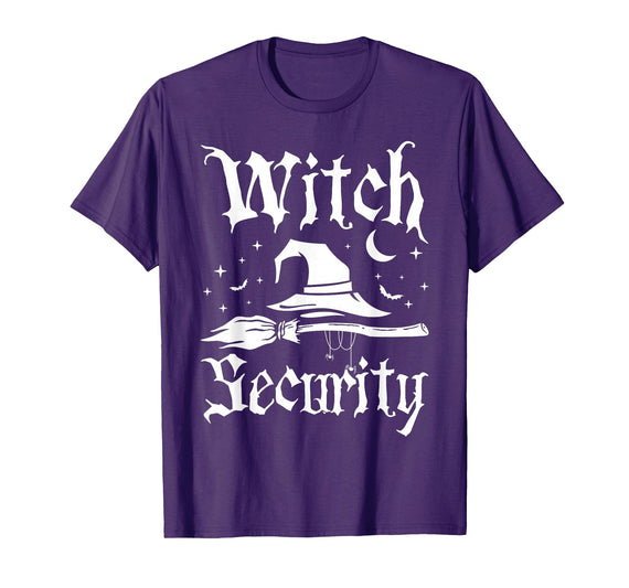 Witch Security Parental Guidance Halloween Costume Witch Security Funny Halloween Costume Man Dad Big Brother T-Shirt -