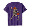 Funny Skeleton Baseball Tee Skeleton Baseball Halloween Costume Pitcher Sport Player T-Shirt - Purple