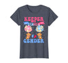Funny Bear Blue Pink Gender Reveal Men Women Keeper of The Gender Reveal Cute Bear Balloons Pink Or Blue T-Shirt - Heather Blue