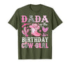 Pink Western Cowgirl Bday Party Family Matching Dada of The Birthday Cow-Girl Rodeo Cowgirl Bday T-Shirt - Olive Green