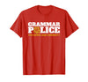 Easy Halloween Costume Top Shop Grammar Police Officer Funny Badge Halloween Costume T-Shirt - Red