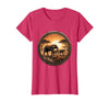 Mademark Elephant Herd Crossing Dusty Savanna Plain T-Shirt - Women - Red Heather