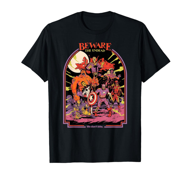 Marvel Zombies Beware the Undead We Don’t Bite Halloween T-Shirt - Black