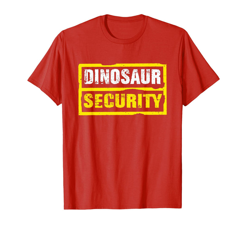 Halloween Dinosaur Security Costume RTees Halloween Adult Costume Dinosaur Security Dad Mom T-Shirt - Red