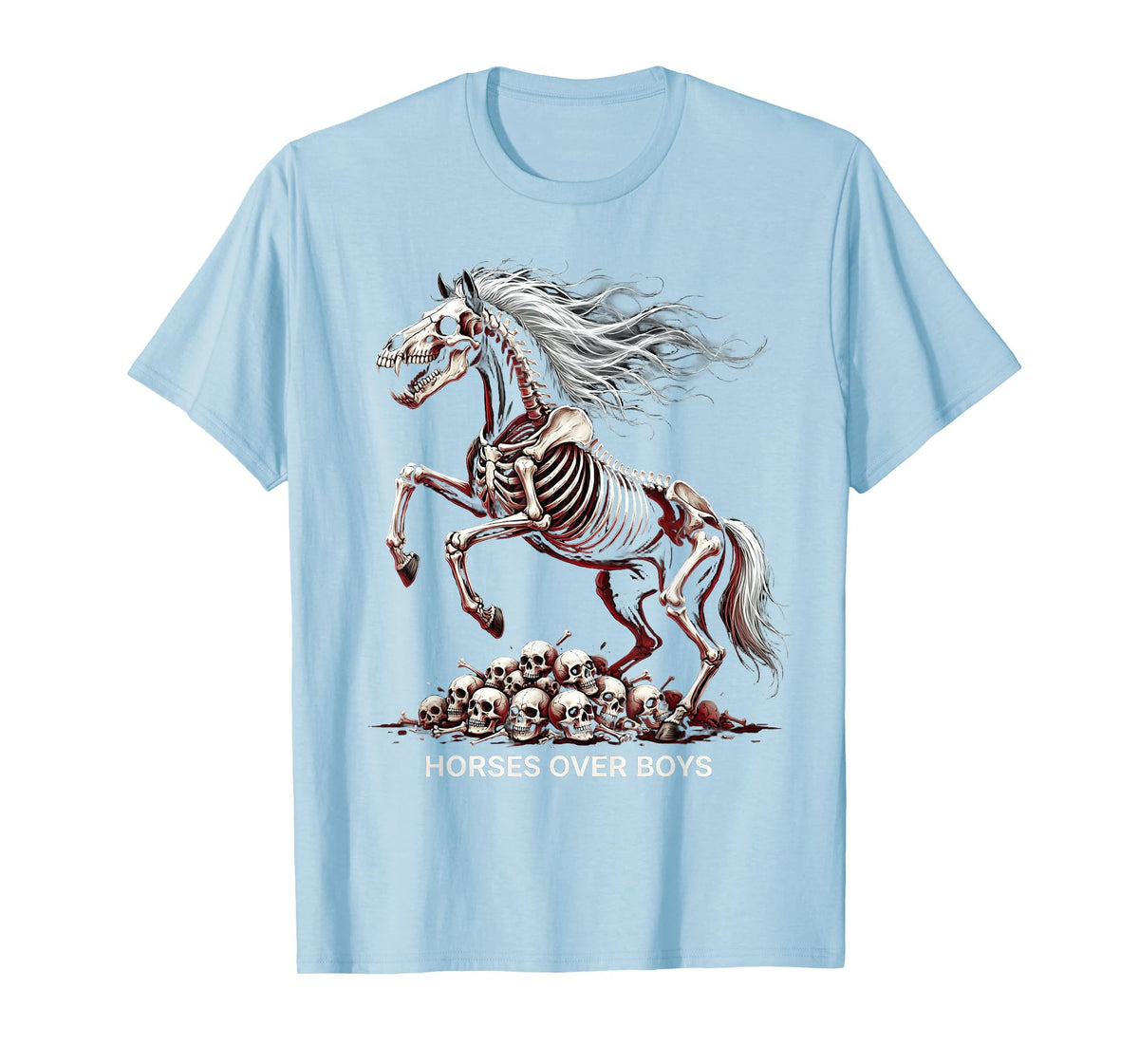 Mademark Horses Over Boys Equestrian Design for Women T-Shirt - Men - Baby Blue