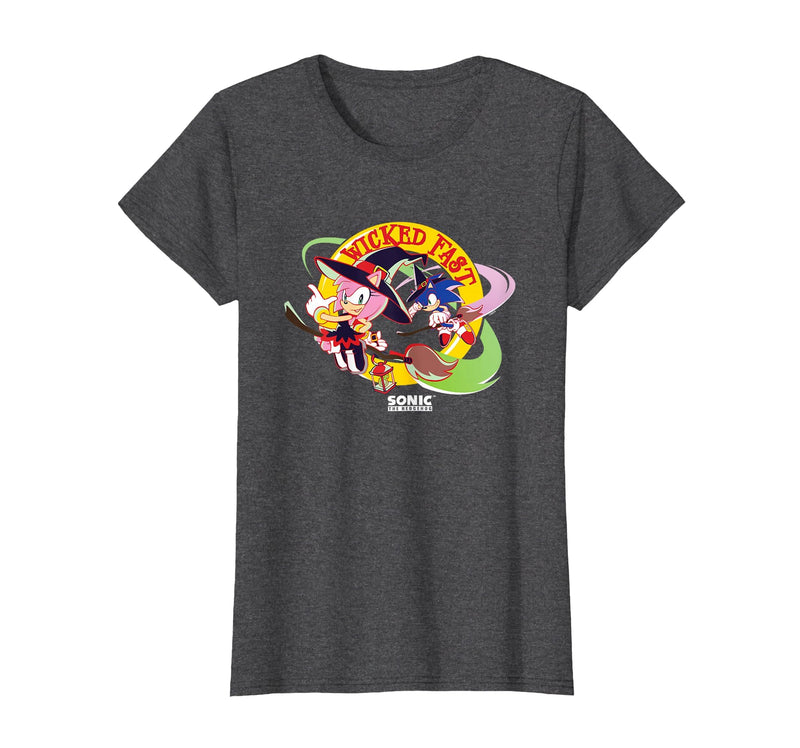 Sonic The Hedgehog Halloween Wicked Fast Witch Costumes T-Shirt - Dark Heather Grey