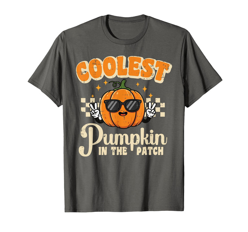 Halloween Shirts For Women Men Kids Boys Girls Halloween Coolest Pumpkin in Patch Costume Boys Kids Youth T-Shirt - Asphalt
